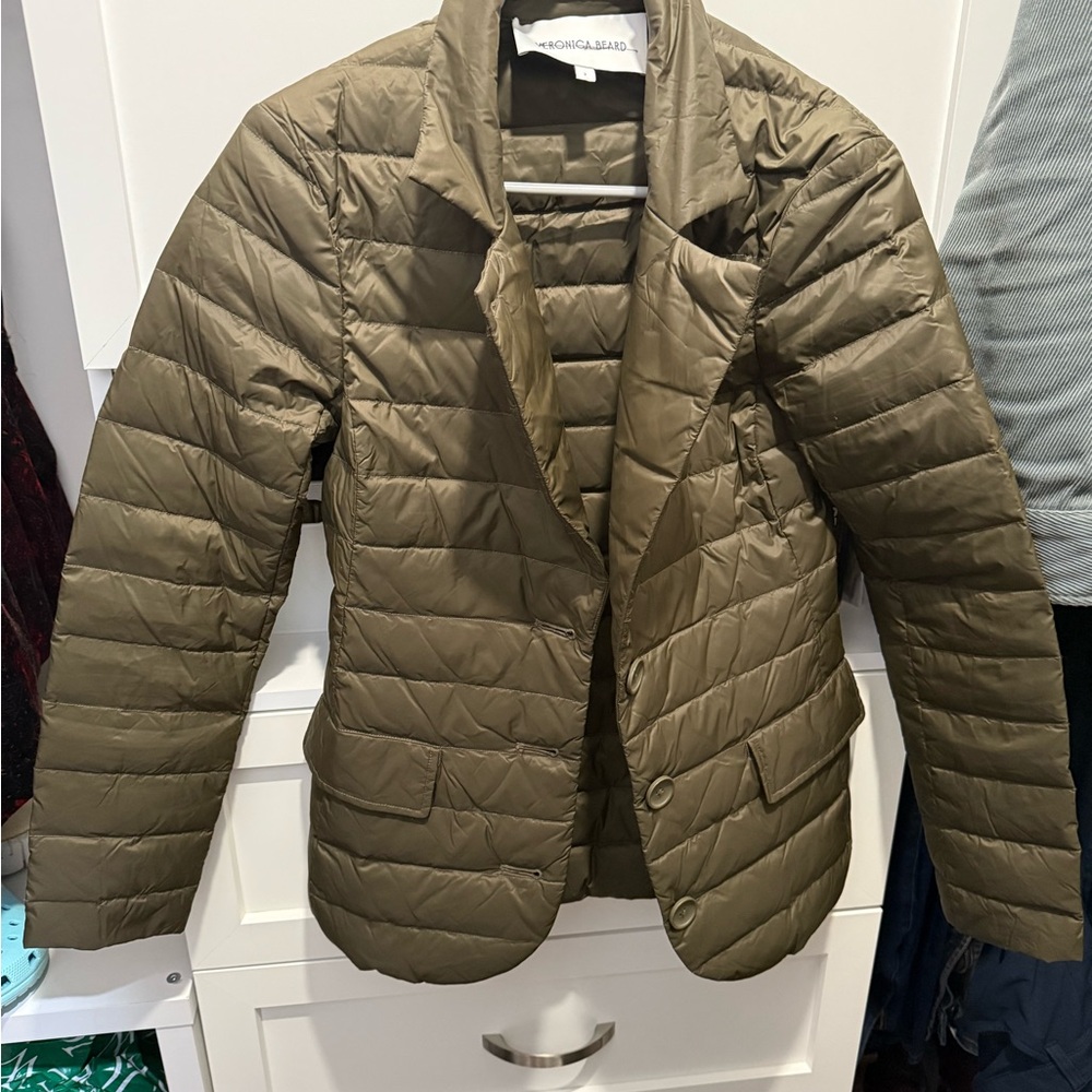 Veronica Beard Olive The Puffer Blazer